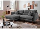 Ecksofa HOME AFFAIRE "Levke, 255 x 180 cm, modern und bequem", grau, B:255cm H:94cm T:180cm, 93% Polyester, 7% Polyamid, Sofas, Ecksofa, zwei verschiedene Fußfarben wählbar