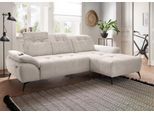 Home affaire "Fiore modern, bequeme Armlehnen, tolle Detailverarbeitung, L-Form" elektrischer Sitzvorschub und Kopfstützen höhenverstellbar