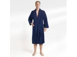 Herrenbademantel HAMMETEX "hergestellt aus 100% Baumwolle – 380 g/m² Frottee, mit Taschen" Gr. S, blau (dunkelblau), S, Baumwolle, Hausmäntel, Herrenbademantel, saugfähig & Weich