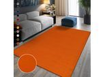 Teppich SANAT "UNI , auch als Läufer und Rund", orange, B:80cm H:13mm L:150cm, Kunstfaser, Teppiche, Teppich, robuster Kurzflorteppich, große Farbauswahl, Wohnzimmer, alle Räume