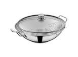 WMF WOK Taiwan, Edelstahl, Metall, rund, 10.14 cm, backofengeeignet, TransTherm®-Allherdboden, Kochen, Pfannen, Woks