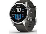 Garmin Fenix 7S 42 mm silber am Silikonarmband graphit [Wi-Fi]