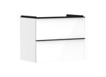 hansgrohe Xelu Q Waschtischunterschrank 54027670 780x605x475mm, 2 Schubladen, weiß hochglanz, mattschwarz