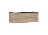 hansgrohe Xelu Q Waschtischunterschrank 54068670 1360x485x550mm, 2 Schubkästen, Eiche Natur, mattschwarz