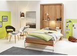Schrankbett PRIESS "Ancona Schrankklappbett Jugendbett Klappbett Wandbett", beige (astkernbuchefarben), H:211cm, Schrankbetten, Schrankbett, mit Lattenrost, Regal und LED-Beleuchtung, in 3 Breiten
