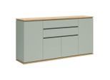 Xora Sideboard, Eiche, Salbeigrün, Holzwerkstoff, 5 Fächer, 2 Schublade(n) Schubladen, 184x93x42 cm, FSC Mix, stehend, Typenauswahl, Beimöbel erhältlich, Wohnzimmer, Kommoden & Sideboards, Sideboards