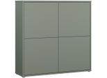 Carryhome Highboard, Salbeigrün, Kunststoff, Holzwerkstoff, 4 Fächer, 124.5x121.5x34.9 cm, Beimöbel erhältlich, stehend, Wohnzimmer, Kommoden & Sideboards, Highboards