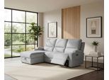 Ecksofa OTTO HOME "NAPORI Struktur-Bezug, L-Form, 210cm, man./elektr. Relaxfunktion", grau (hellgrau), B:210cm H:102cm T:155cm, 100% Polyester, Sofas, Ecksofa, USB-A bei elektr. Variante, Staukasten, Seitentaschen u. Federkern