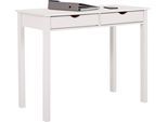 Schreibtisch HOME AFFAIRE "Gava", weiß (weiß, weiß, weiß), B:100cm H:80cm T:50cm, Tische, Schreibtisch, massives Kiefernholz, für das home office, Breite 100/120/140 cm