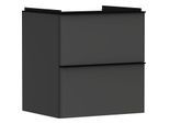 hansgrohe Xelu Q Waschtischunterschrank 54024670 580x605x475mm, 2 Schubladen, diamantgrau matt, mattschwarz