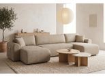 Wohnlandschaft OTTO HOME "JONAA Feinstruktur, U-Form, 311 cm. -OTTO. Verlässliche Qualität", beige, B:311cm H:79cm T:52cm, Sofas, Wohnlandschaft, Tonnentaschen-Federkern, Bettkasten, Schlafsofa (133/270)