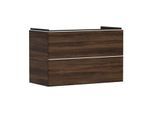 hansgrohe Xelu Q Waschtischunterschrank 54034700 980x605x475mm, 2 Schubladen, Nussbaum dunkel, mattweiß