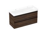 hansgrohe Xelu Q Waschtischunterschrank 54038670 1180x605x475mm, 2 Schubladen, Nussbaum dunkel, mattschwarz