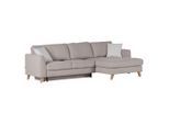 Mid.you , Beige , Textil , Buche , massiv , seitenverkehrt montierbar, L-Form , 271x165 cm , Stoffauswahl ,