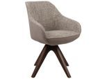 Livetastic , Braun, Hellgrau , Holz, Metall, Textil , Eiche , vollmassiv , 58x84x55 cm , Sitzfläche 360° drehbar ,