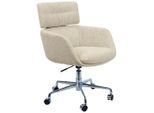 Dieter Knoll Drehstuhl, Chrom, Beige, Metall, Textil, Drehkreuz, Sternfuß, 62x91x66 cm, Sitzfläche 360° drehbar, automatische Rückholfunktion, Arbeitszimmer, Bürostühle, Drehstühle