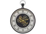 Landscape Wanduhr, Schwarz, Weiß, Gold, Metall, Glas, Holzwerkstoff, 48x63x6 cm, Dekoration, Uhren, Wanduhren