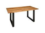 Linea Natura Esstisch, Akazie, Holz, Metall, Akazie, vollmassiv, U-Form, 80x76x120 cm, FSC 100%, Esszimmer, Tische, Esstische, Baumkantentische