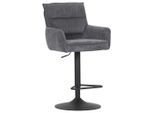 Novel Barhocker Ashlee, Anthrazit, Textil, Drehteller, 54x98-120x58 cm, Stoffauswahl, Sitzfläche 360° drehbar, Esszimmer, Barmöbel, Barhocker