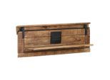 Landscape Wandboard, Natur, Holz, Metall, Mangoholz, massiv, 100x38x25 cm, Küchen, Küchenmöbel, Küchenregale