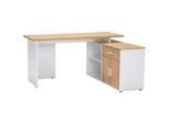 Xora Eckschreibtisch, Weiß, Eiche Bianco, Metall, Kunststoff, Holzwerkstoff, 1 Schublade(n) Schubladen, rechteckig, Wange, rund, 119x75x150 cm, Stauraum, seitenverkehrt montierbar, Arbeitszimmer, Schreibtische, Eckschreibtische