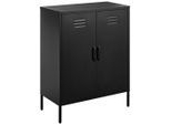 Mid.you Schuhschrank, Schwarz, Metall, 2 Fächer, 80x101.5x40 cm, Garderobe, Schuhaufbewahrung, Schuhschränke
