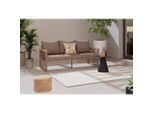 Ambia Garden Loungesofa, Beige, Holz, Metall, Akazie, massiv, 5-Sitzer, Füllung: Polyester, L-Form, 190x73x76 cm, Loungemöbel, Outdoorsofas