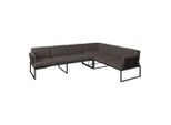Amatio Loungegarnitur, Dunkelgrau, Metall, Textil, 3-teilig, Füllung: Schaumstoff, L-Form, 280x217 cm, Loungemöbel, Gartenlounge-Sets