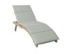 Ambia Garden Gartenliege, Akazie, Holz, Akazie, massiv, Füllung: Polyester, 180x79x54 cm, Rückenlehne verstellbar, Gartenmöbel, Gartenliegen