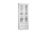 Carryhome Vitrine, Weiß, Holzwerkstoff, 3 Fächer, 2 Schublade(n) Schubladen, 80x200x45 cm, Beimöbel erhältlich, Wohnzimmer, Wohnwände, Vitrinenschränke