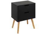 Xora Nachtschrank, Anthrazit, Natur, Holz, Holzwerkstoff, Kiefer, massiv, 2 Schublade(n) Schubladen, 40x60x30 cm, Schlafzimmer, Nachttische