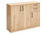 Xora Kommode , Eiche Artisan , Holzwerkstoff , 3 Fächer , 2 Schublade(n) Schubladen , 106x84x36 cm , Typenauswahl , Kleinmöbel, Kommoden, Kommoden