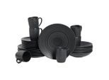 Creatable Kombiservice Lava Stone, Schwarz, Keramik, 24-teilig, 300 ml, Essen & Trinken, Geschirr, Geschirr-Sets, Kombiservice