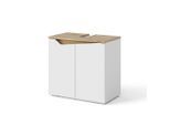 Vicco Waschbeckenunterschrank, Weiß, Eiche Artisan, Holzwerkstoff, 1 Fächer, Rechteckig, 60x57.5x35 cm, Badezimmer, Badezimmerschränke, Waschbeckenunterschränke