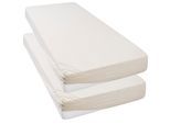 Spannbettlaken OTTO HOME "Strawberry in uni oder bunten Rainbow-Colors", beige (creme), B:90cm L:200cm, Jersey, Obermaterial: 50% Baumwolle, 50% Polyester, Bettlaken, Spannbettlaken, für Matratzen bis 18cm Höhe, Spannbetttuch, Baumwollmischung