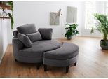 Loveseat OTTO HOME "Ravi Sessel, B: 114 cm, Sitzhöhe: 42 cm", grau (anthrazit), B:114cm H:83cm T:154cm, 100% PES, Sessel, Loveseat, XXL- Sessel, mit Stauraumhocker, Rückenstütze & 4 Zierkissen