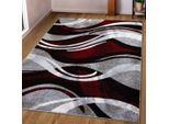 Teppich OTTO HOME "Joas" Gr. 4, rot, B:160cm H:9mm L:230cm, Kunstfaser, Teppiche, Teppich, besonders weicher Kurzflor in modernem Wellen Muster, leichter Glanz, Topseller