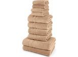 OTTO home "Inga, 3 Qualitäten, Duschtücher, Handtücher, Gästetücher, Seiftücher" 10 Walkfrottier Handtücher mit feiner Bordüre, 100% Baumwolle