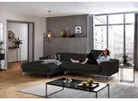 Ecksofa W.SCHILLIG "piedroo, Designsofa mit tollem Sitzkomfort, bequem und elegant, L-Form", schwarz (schwarz z59), B:303cm H:70cm T:193cm, Longlife Xtra-Leder Z59: Glattleder mit modischer Prägung. Hautstärke 0, 9 - 1, 1 mm, Sofas, Ecksofa, Kopfteilverstellung, wahlweise mit Sitztiefenverstellung, Breite 303cm