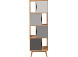 Bücherregal WOODMAN "Avon, Regal, Standregal", grau (eiche, grau), Regale, Bücherregal, Höhe 191 cm, Holzfurnier aus Eiche, schlichtes skandinavisches Design