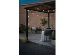 KONSTSMIDE LED-Lichterkette, Energieeffizienz: E, schwarz, Dioden 40 Stk. Flammen 40 Stk., Gesamtlänge 14,5m, Lichterketten, LED Biergartenkette, klar, 10 klare Birnen / 40 bernsteinfb. Dioden, LED-Lichterkette
