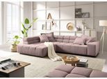 Ecksofa HOME AFFAIRE "Ancona, Ecksofa, incl. Kopfteilverstellung, Breite 319 cm, L-Form", rosa (altrosa), B:319cm H:70cm T:215cm, Struktur (85% Polyester, 15% Viskose);Luxus-Microfaser weich (98% Polyester, 2% Nylon);Velours (100% Polyester), Sofas, Ecksofa, wahlweise motorische Sitztiefenverstellung, auch in Cord + Easy Care