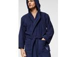 Unisex-Bademantel BRUNO BANANI "Robby, ideal für Sauna & Spa, Standard, Premium und Überlänge" Gr. XS, blau (marine), L:120cm, Walkfrottee, Hausmäntel, Unisex-Bademantel, Damen & Herren Bademäntel, Baumwolle, mit Taschen, Sauna, XS-3XL, Topseller