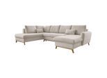 Mid.you , Beige , Textil , Eiche , Uni , Füllung: Schaumstoffflocken,Schaumstoffflocken , U-Form, Ottomane links , 312x202 cm , Made in EU, Oeko-Tex® Standard 100 , Liegefunktion, Rücken echt ,
