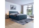 Livetastic , Blau , Holz, Metall, Kunststoff, Textil , Birke, Buche,Birke, Buche , teilmassiv, Hartholz,teilmassiv, Hartholz , H3 , 7-Zonen , 180x200 cm , Bettkasten, gepolstertes Kopfteil ,