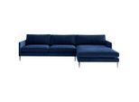 Livetastic , Blau , Textil , Füllung: Daunen, Silikon , Ottomane rechts, L-Form , 277x154 cm , Made in EU , Typenauswahl, Rücken echt ,