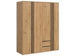 Livetastic , Anthrazit, Eiche Artisan , Holzwerkstoff , Holzoptik , 2 Schublade(n) Schubladen , 160x190x56 cm ,