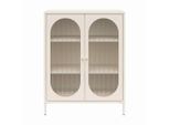 Mid.you , Creme , Metall, Glas , 3 Fächer , 80x102x40 cm , stehend ,
