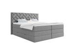 Livetastic , Silberfarben , Textil, Holzwerkstoff , H3 + H4 , 140x200 cm , Bettkasten, gepolstertes Kopfteil, Topper durchgehend, Wendematratze mit unterschiedlichen Härtegraden, Matratze geteilt ,