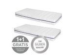 Primatex , Weiß , H2 + H3 , rechteckig , 90x200 cm , Bezug abnehmbar/waschbar, für Hausstauballergiker geeignet, wendbar, für verstellbare Lattenroste geeignet, Tragegriffe, schadstoffgeprüft, Matratzenklasse Silber ,